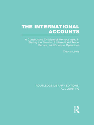 cover image of The International Accounts (RLE Accounting)